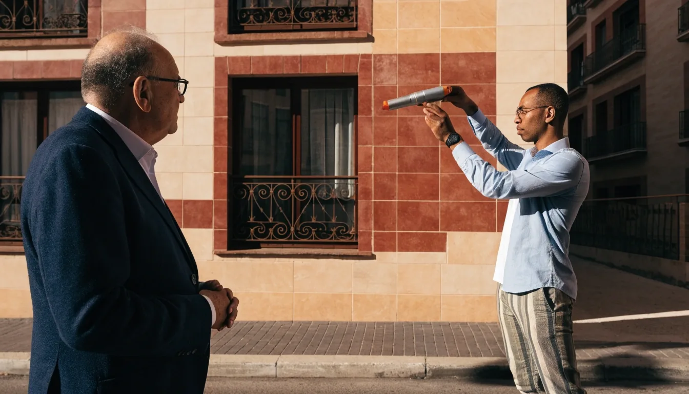Conversación sobre financiación hipotecaria en una oficina bancaria de Málaga